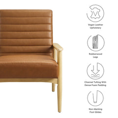 Jensen Natural/Tan Vegan Leather Accent Chair - Ornate Home