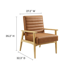 Jensen Natural/Tan Vegan Leather Accent Chair - Ornate Home