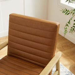 Jensen Natural/Tan Vegan Leather Accent Chair - Ornate Home