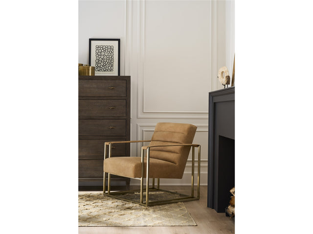 Jensen Sandstone/Antique Brass Accent Chair - Ornate Home