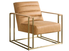 Jensen Sandstone/Antique Brass Accent Chair - Ornate Home