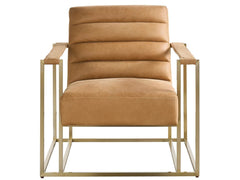 Jensen Sandstone/Antique Brass Accent Chair - Ornate Home