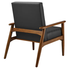 Jensen Walnut/Black Vegan Leather Accent Chair - Ornate Home