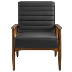 Jensen Walnut/Black Vegan Leather Accent Chair - Ornate Home