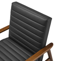 Jensen Walnut/Black Vegan Leather Accent Chair - Ornate Home
