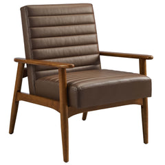 Jensen Walnut/Brown Vegan Leather Accent Chair - Ornate Home