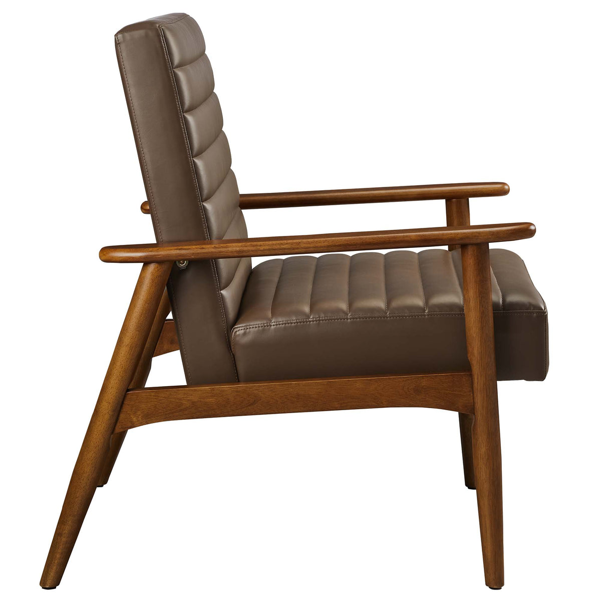 Jensen Walnut/Brown Vegan Leather Accent Chair - Ornate Home