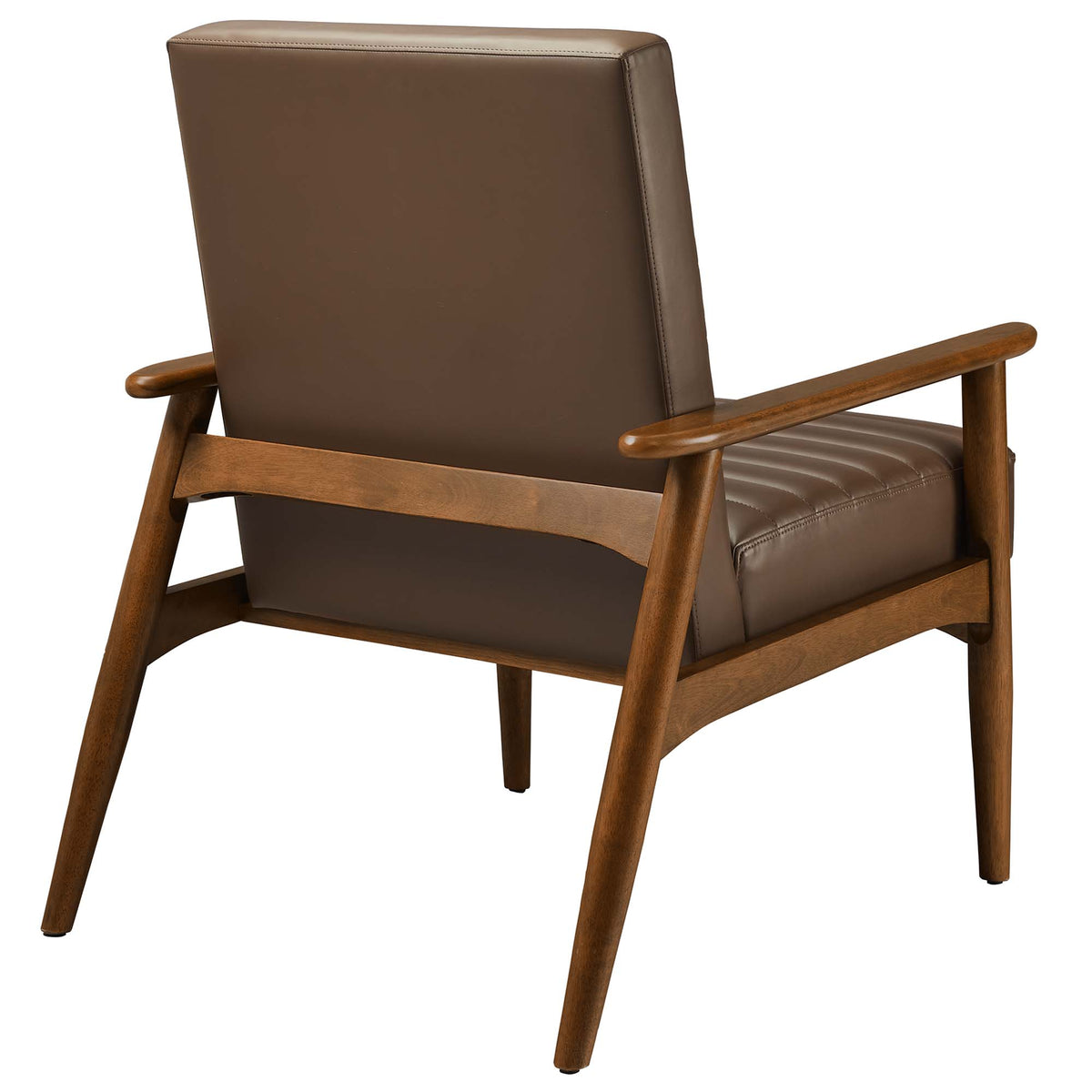 Jensen Walnut/Brown Vegan Leather Accent Chair - Ornate Home
