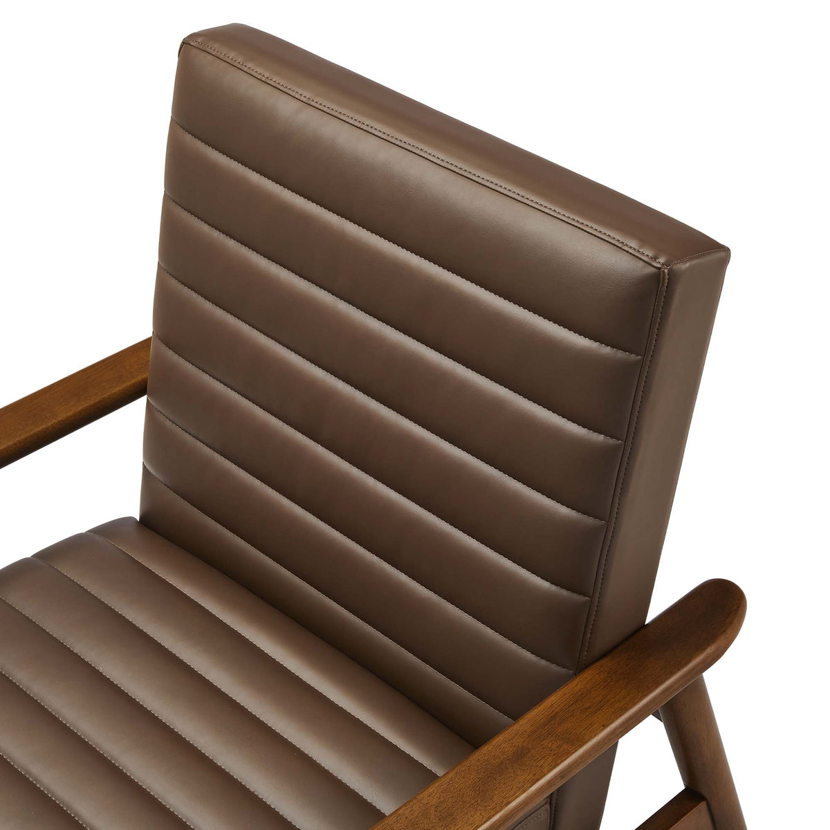 Jensen Walnut/Brown Vegan Leather Accent Chair - Ornate Home