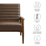 Jensen Walnut/Brown Vegan Leather Accent Chair - Ornate Home