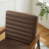 Jensen Walnut/Brown Vegan Leather Accent Chair - Ornate Home