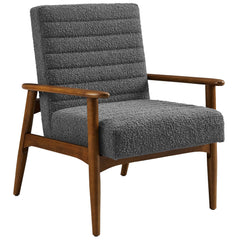 Jensen Walnut/Charcoal Boucle Fabric Accent Chair - Ornate Home