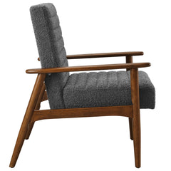 Jensen Walnut/Charcoal Boucle Fabric Accent Chair - Ornate Home