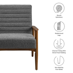Jensen Walnut/Charcoal Boucle Fabric Accent Chair - Ornate Home