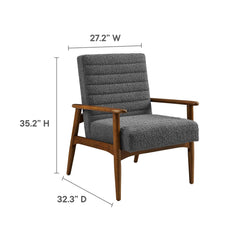 Jensen Walnut/Charcoal Boucle Fabric Accent Chair - Ornate Home