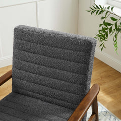 Jensen Walnut/Charcoal Boucle Fabric Accent Chair - Ornate Home