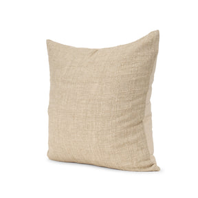 Jeren Beige 22x22 Cotton Linen Square Pillow Cover - Ornate Home