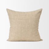 Jeren Beige 22x22 Cotton Linen Square Pillow Cover - Ornate Home