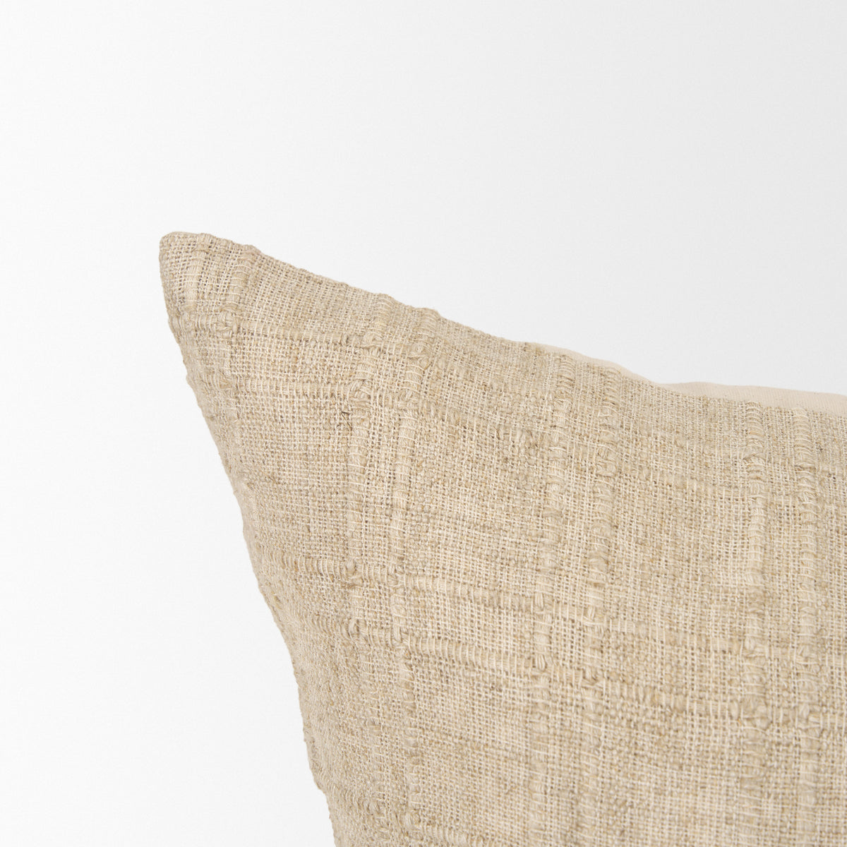 Jeren Beige 22x22 Cotton Linen Square Pillow Cover - Ornate Home