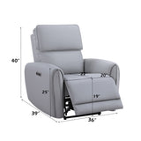 Jeromie Gray Power Motion Recliner - Ornate Home