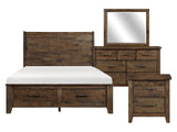 Jerrick Burnished Brown 4-piece Queen Bedroom Set - Ornate Home