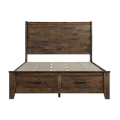 Jerrick Burnished Brown 5-Piece Queen Bedroom Set - Ornate Home