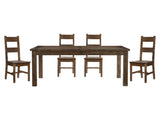 Jerrick Burnished Brown 5-piece Dinig Table Set - Ornate Home