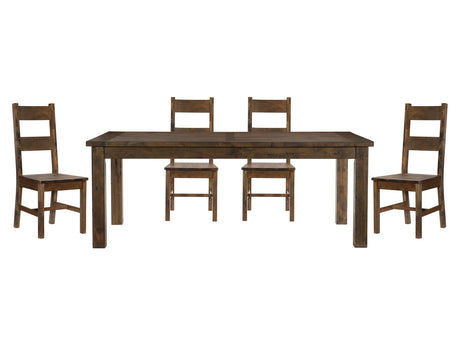 Jerrick Burnished Brown 5-piece Dinig Table Set - Ornate Home