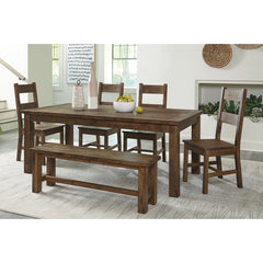 Jerrick Burnished Brown Dining Bench - Ornate Home