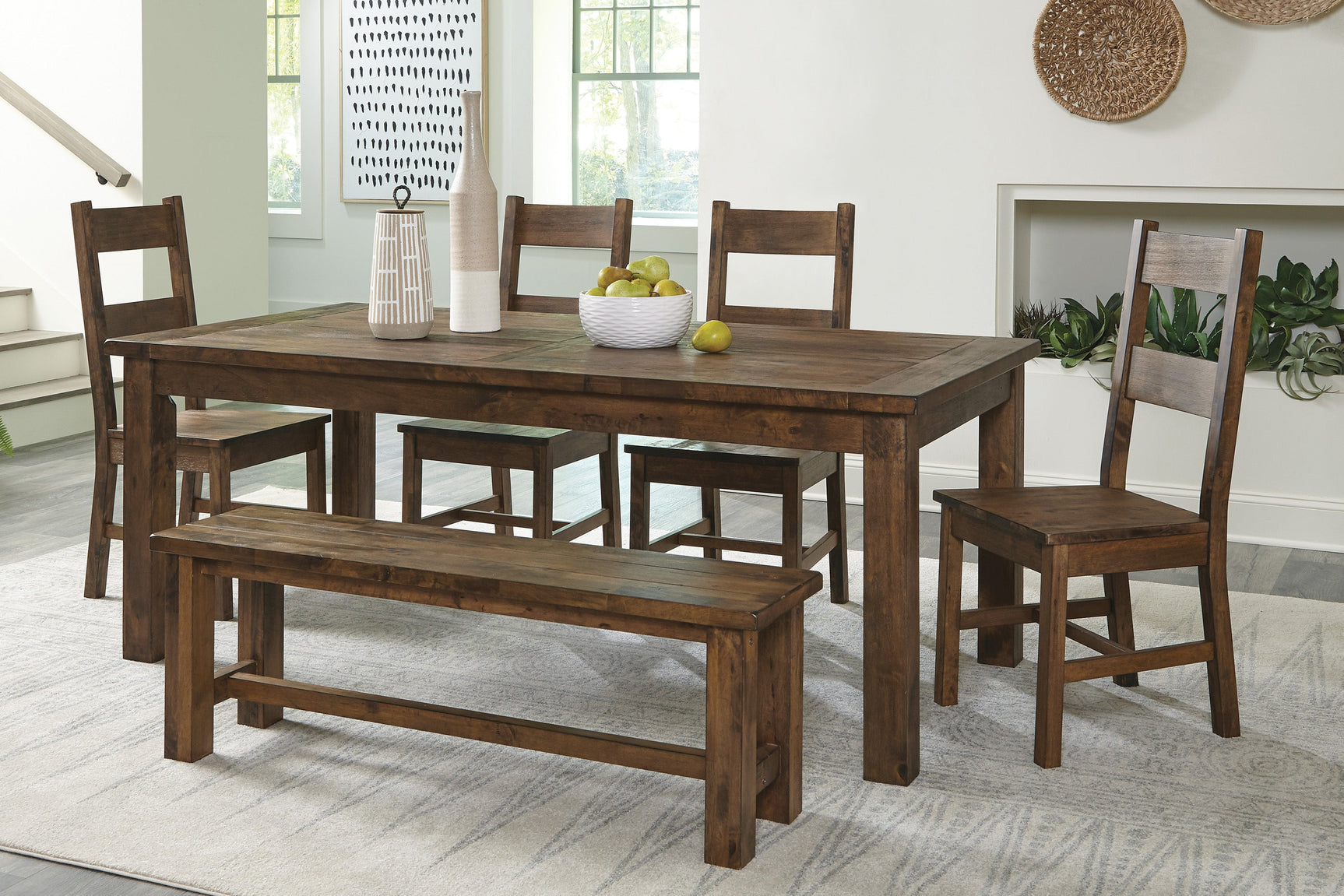 Jerrick Burnished Brown Dining Table - Ornate Home