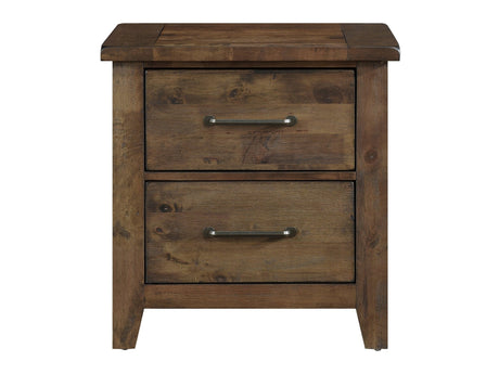 Jerrick Burnished Brown Nightstand - Ornate Home