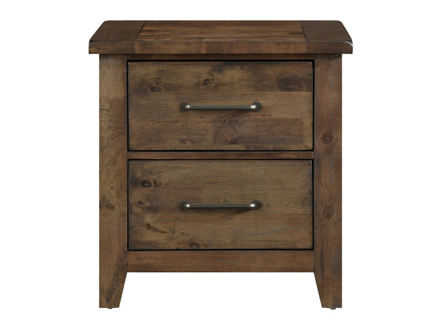 Jerrick Burnished Brown Nightstand - Ornate Home