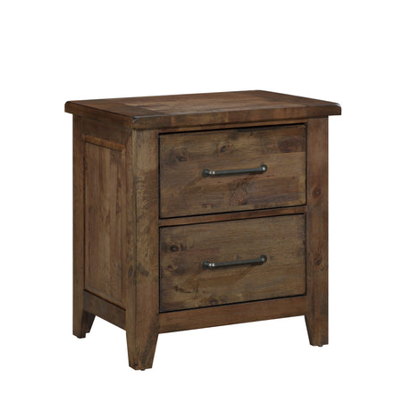 Jerrick Burnished Brown Nightstand - Ornate Home