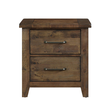Jerrick Burnished Brown Nightstand - Ornate Home