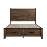 Jerrick Burnished Brown Queen Sleigh Platform Bed - Ornate Home