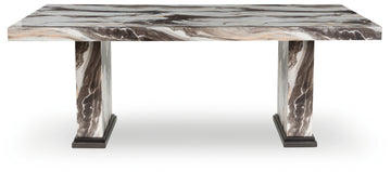 Jeshina Dark Brown/Beige Dining Table - Ornate Home