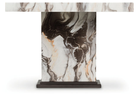 Jeshina Dark Brown/Beige Dining Table - Ornate Home