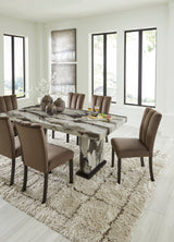 Jeshina Dark Brown/Beige Dining Table - Ornate Home