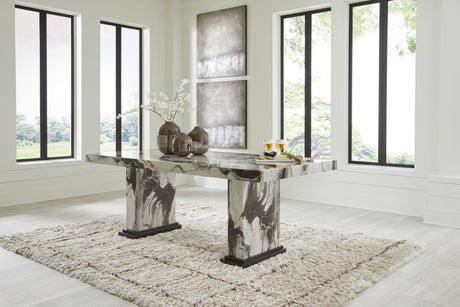 Jeshina Dark Brown/Beige Dining Table - Ornate Home