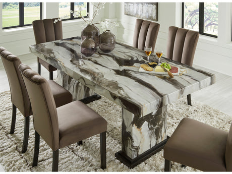 Jeshina Dark Brown/Beige Dining Table - Ornate Home