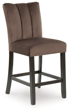 Jeshina Dark Brown/Beige/Mocha Counter Height Dining Table and 4 Barstools - Ornate Home