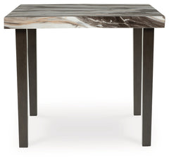 Jeshina Dark Brown/Beige/Mocha Counter Height Dining Table and 4 Barstools - Ornate Home