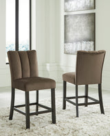 Jeshina Dark Brown/Beige/Mocha Counter Height Dining Table and 4 Barstools - Ornate Home