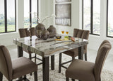 Jeshina Dark Brown/Beige/Mocha Counter Height Dining Table and 4 Barstools - Ornate Home