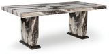 Jeshina Dark Brown/Beige/Mocha Dining Table and 6 Chairs (Online Special Price) - Ornate Home