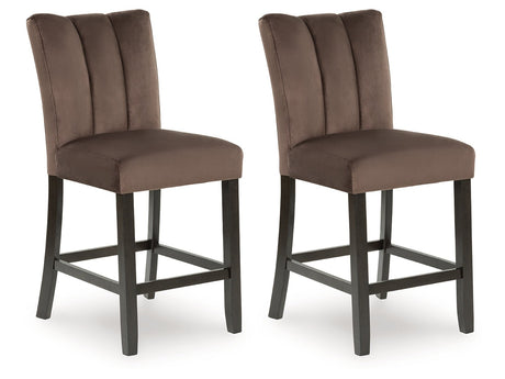 Jeshina Mocha Counter Height Barstool (Set of 2) - Ornate Home
