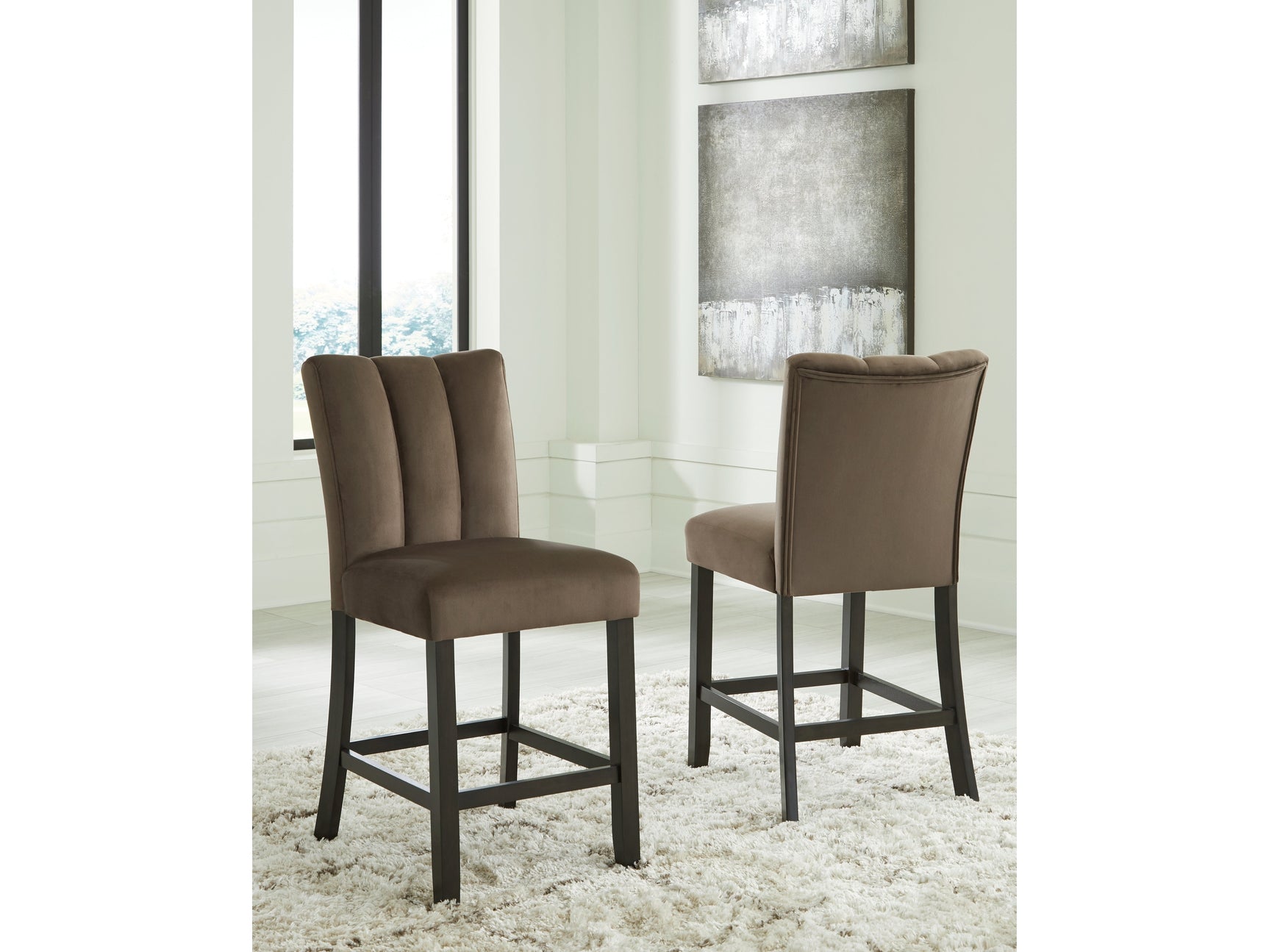 Jeshina Mocha Counter Height Barstool (Set of 2) - Ornate Home