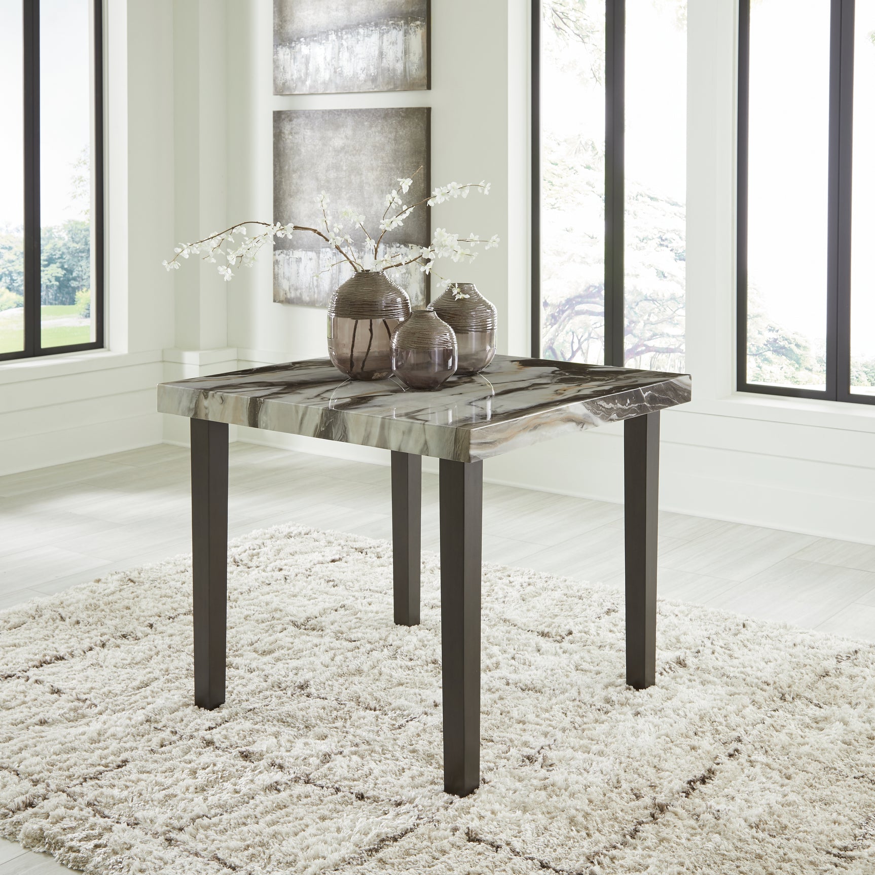 Jeshina Mocha/Dark Brown/Beige Counter Height Dining Table and 2 Barstools (Online Special Price) - Ornate Home