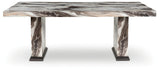 Jeshina Mocha/Dark Brown/Beige Dining Table and 4 Chairs (Online Special Price) - Ornate Home