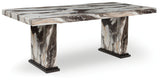 Jeshina Mocha/Dark Brown/Beige Dining Table and 4 Chairs (Online Special Price) - Ornate Home